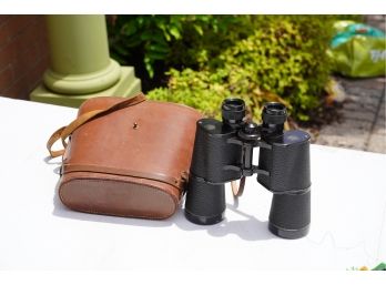MADE IN FRANCE BBT KRAUSS BINOCULARS WITH LEATHER CASE