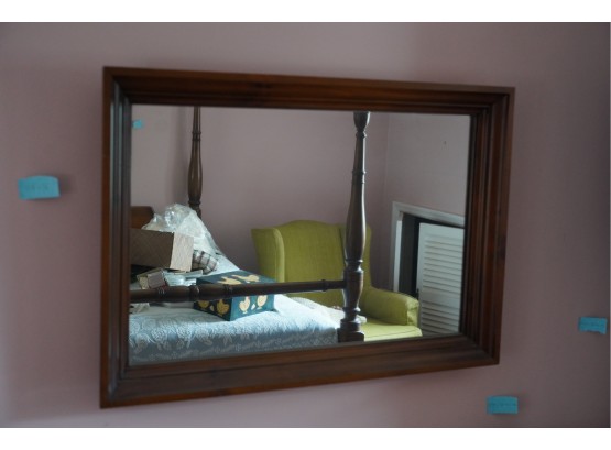 WOOD FRAME HANGING MIRROR, 38X26 INCHES