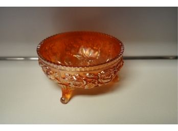 CARNIVAL GLASS BOWL, 4X8 INCHES