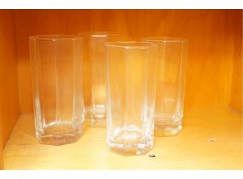 LOT OF 4 TALL GLASSES
