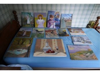 LARGE LOT OF OIL ON CANVAS/BOARD PAINTING