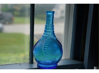 ' BALL AND CLAN BITTERS WORLD'S BEST REMEDY' 9IN HEIGHT BLUE GLASS