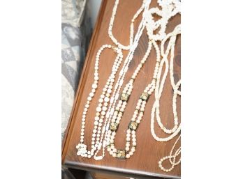 LARGE LOT WHITE COLOR CUSTOM JEWELRY NECKLACE