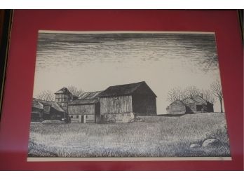 BLACK AND WHITE PAINTING, SIGNED BY F.S. PACKTICK, 21X17 INCHES