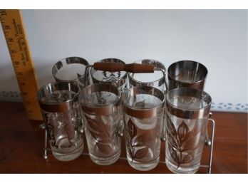 LOT OF 8 MID-CENTURY GLASSES SET, CHECK PHOTOS