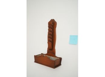 WOOD HANGING ENVELOPE HOLDER WITH METAL INERST, 18IN HEIGHT