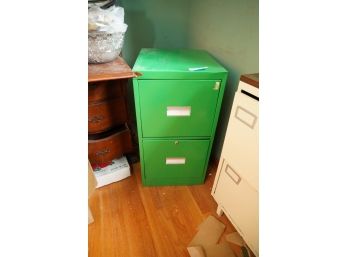 TWO DRAWERS METAL GREEN FILE CABINET
