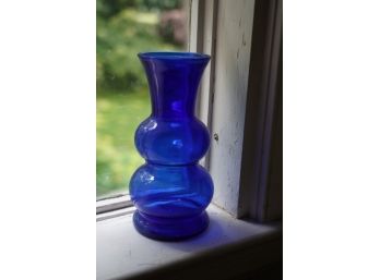 BLUE GLASS VASE