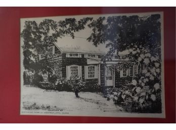 HISTORICAL HOME OF WANTAGH, LONG ISLAND BY ROSALIND 1968, 21X17 INCHES PTINT