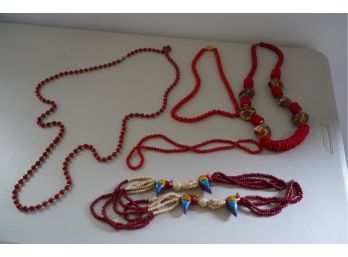 LOT OF 5 RED COLOR CUSTOM JEWELRY