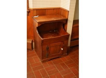 ANTIQUE KITCHEN SIDE TABLE WITH SMALL DOOR,