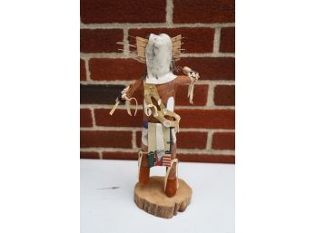 HAND MADE WOOD STATUE, 13IN HEIGHT