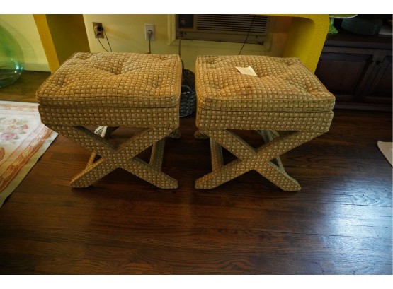 LOT OF 2 LIVING ROOM OTTOMANS