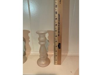 GLASS CANDLE STICK HOLDERS