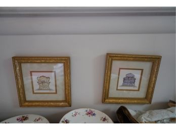 LOT OF 2 PRINTS OF CHAIRS, SIGNED