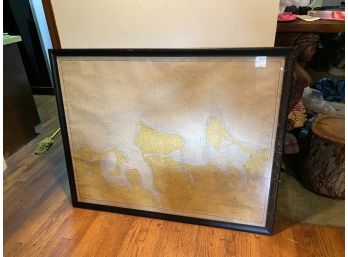 LARGE FRAMED OYSTER AND HUNTINGTON BAYS SOUTH SHORE OF Long Island SOUND, 37X47 INCHES