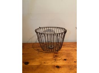 ANTIQUE WIRE METAL BASKET, 10IN HEIGHT