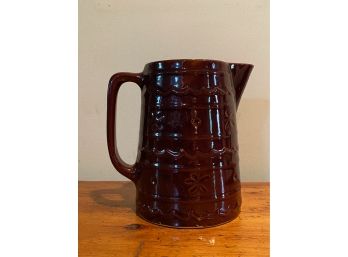 VINTAGE MORECREST STONEWARE OVEN PROOF PITCHER , 9IN HEIGHT
