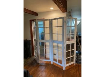 LARGE ANTIQUE WINDOW STYLE 4 PANEL DIVIDER, CHECK PHOTOS!!