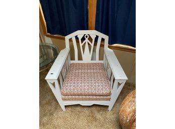 VINTAGE WOOD CHAIR WITH CUSHION