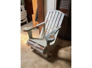 ANTIQUE OUTDOOR WOOD CHAIR