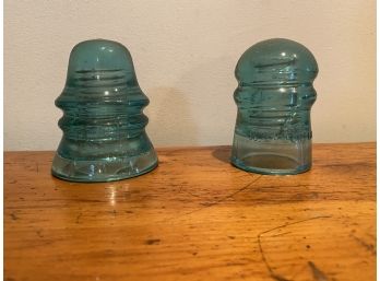 ANTIQUE TELEPHONE GLASS TINTED BLUE CASES