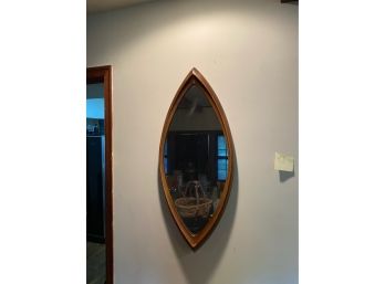 MID-CENTURY DROP STYLE HANGING MIRROR, 35X15 INCHES