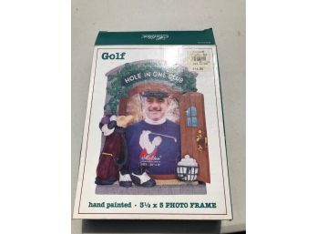 NEW HOLE IN ONE CLUB HAND PAINTED PHOTO FRAME, 3.5X5 INCHES