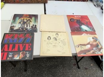 LOT OF 6 RECORDS INCLUDING KISS AND ROLLING STONES