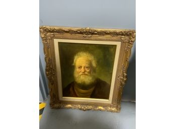 OIL ON BOARD OF A MEN, SIGNED, 27.5X23.5 INCHES