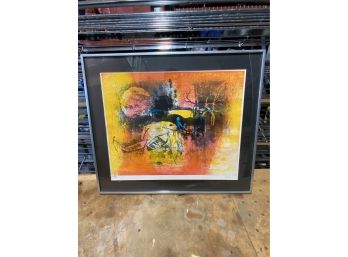 SIGNED LITHO PRINT FRAMED AND GLASS  AND #278/395 WITH AUTHENTICATION, 22X25.5 INCHES