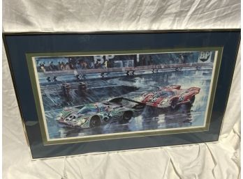 RACING CARS PRINT,  28X16.5 INCHES