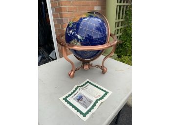 GOT A LIBARYOFFICE  ANYONE? GEMSTONE GLOBES WITH CERTIFICATE OF AUTHENTICITY