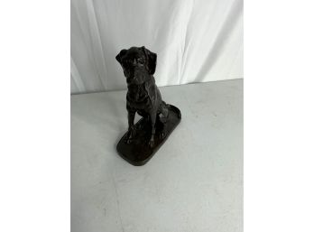 MADE IN THAILAND SOLID BRASS DOG STATUE, 9IN HEIGHT