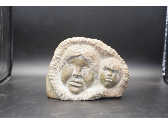 FACES SCULPTURE FROM THE INUIT EXHIBITION BY: SEETA SAILA, 6X 7X 3