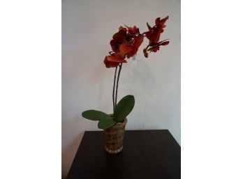 FAUX DECORATION RED FLOWERS WITH VASE, 19IN HEIGHT