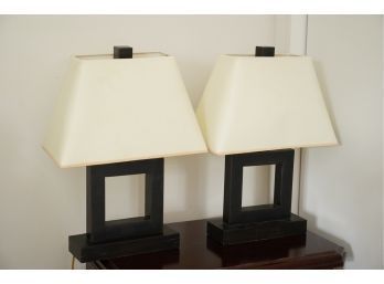 PAIR OF MIDCENTURY LAMPS, 20INCH HEIGHT