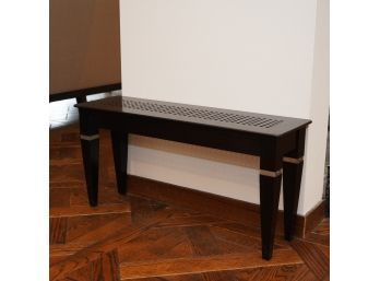 SMALL WOODEN CONSOLE SIDE TABLE REMOTE STAND BLACK.