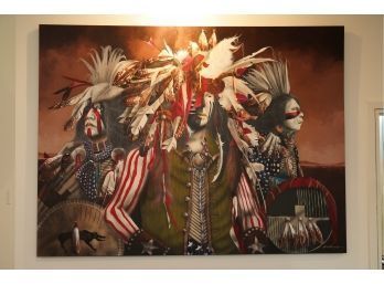 ORIGINAL ACRYLIC ON CANVAS PAINTING, SIGNED BY JD CHALLENGER, 8 FEET X 6 FEET 1991
