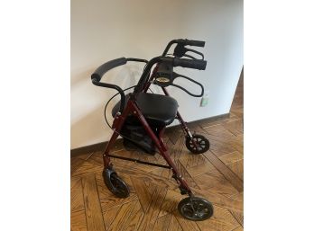 Handicap Walker With Seat On Wheels And Brakes