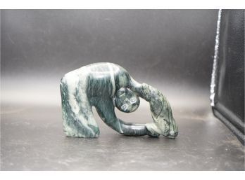 STONE SCULPTURE FROM INUIT EXHIBITION , 7X4.5 INCHES