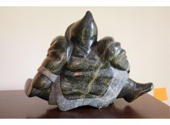 'WRESTLING JUMPING' STONE  SCULPTURE FROM THE INUIT EXHIBITION