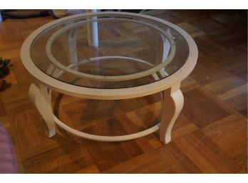 MODERN STYLE GLASS TOP ROUND COFFEE TABLE
