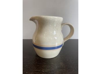 Water Pitcher 7in With Blue Stripe.