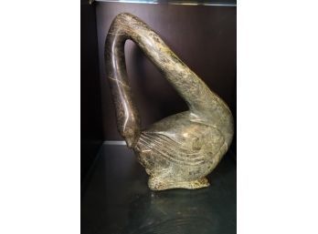 SWAN BIRD SCULPTURE FROM THE INUIT EXHIBITION ,  SIGNED BY PAVINAK, 12IN HEIGHT