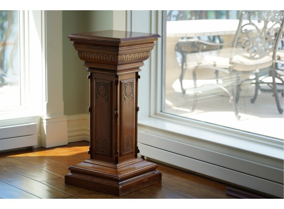 HOLLOW  WOOD PEDESTAL GREAT FOR ANY STATUE.