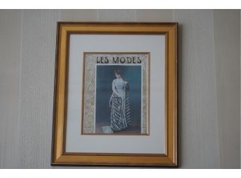 PRINT FRAMED 'LES MODES' 1910, 23X19.5 INCHES