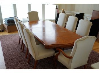 SOLID WOOD DINNING ROOM TABLE WITH 8 CHAIRS, CHECK PHOTOS!!