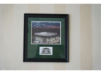 FRAMED 'HOME OF THE JETS' SIGNED BY WOODY JOHNSON