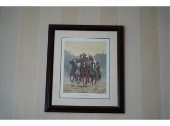 'LONGSTREET AT GETTYSBURG' BY MORT KUNSTLER, SIGNED AND #893/1750, 27.5X23.5 INCHES